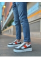 MirgeShoes Beyaz Erkek Günlük Spor Ayakkabı Renk Detaylı Tırtıklı Kalın BYZ Taban MRG010603122