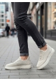 MirgeShoes Bej Erkek Günlük Spor Ayakkabı Havalı Özel Örme Triko Bej Taban MRG010603229