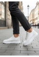 MirgeShoes Beyaz Erkek Günlük Spor Ayakkabı Havalı Özel Örme Triko Beyaz Taban MRG010603229