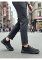 MirgeShoes Siyah Erkek Günlük Spor Ayakkabı Havalı Özel Örme Triko Siyah Taban MRG010603229