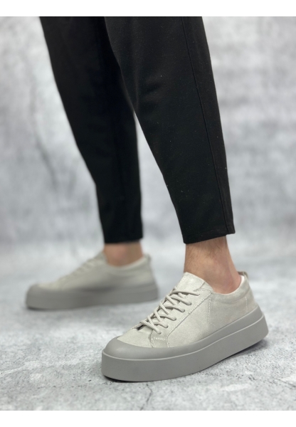 MirgeShoes Gri Bağcıklı Erkek Casual Ayakkabı Süet Özel Termo Gri Taban MRG01062818