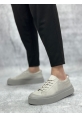 MirgeShoes Gri Bağcıklı Erkek Casual Ayakkabı Süet Özel Termo Gri Taban MRG01062818