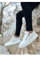 MirgeShoes Beyaz Çift Fermuarlı Erkek Casual Ayakkabı Kalın Yüksek Taban MRG01062626