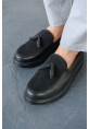 MirgeShoes Siyah Tokalı Erkek Loafer Ayakkabı Kalın SYH Taban MRG0106002320