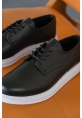 MirgeShoes Siyah Bağcıklı Erkek Classic Ayakkabı Kalın BYZ Taban MRG0106002321