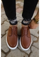 MirgeShoes Taba Bağcıklı Erkek Classic Ayakkabı Kalın BYZ Taban MRG0106002321