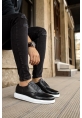 MirgeShoes Siyah Bağcıklı Erkek Classic Ayakkabı Cilt Kalın BYZ Taban MRG0106002321