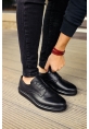 MirgeShoes Siyah Bağcıklı Erkek Classic Ayakkabı Mat Kalın SYH Taban MRG0106002321