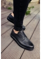 MirgeShoes Siyah Bağcıklı Erkek Classic Ayakkabı Mat Kalın SYH Taban MRG0106002321