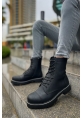 MirgeShoes Siyah Bağcıklı Erkek Military Bot Yüksek Kalın SYH Taban MRG0106002327