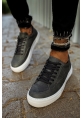 MirgeShoes Antrasit Bağcıklı Unisex Casual Spor Ayakkabı Düz Model Kalın BYZ Taban MRG010602333