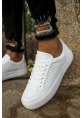 MirgeShoes Beyaz Bağcıklı Unisex Casual Spor Ayakkabı Düz Model Kalın BYZ Taban MRG010602333