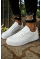 MirgeShoes Beyaz Bağcıklı Unisex Casual Spor Ayakkabı Düz Model Kalın BYZ Taban MRG010602333