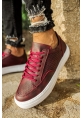 MirgeShoes Bordo Bağcıklı Unisex Casual Spor Ayakkabı Düz Model Kalın BYZ Taban MRG010602333