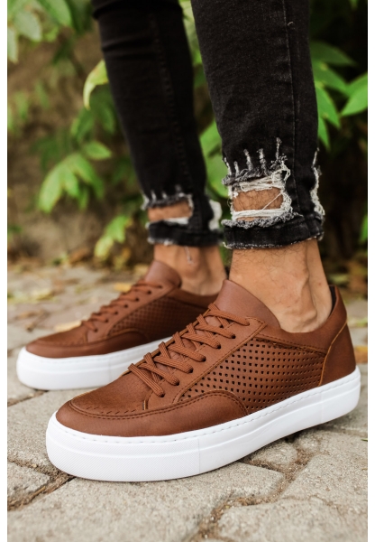 MirgeShoes Taba Bağcıklı Unisex Casual Spor Ayakkabı Düz Model Kalın BYZ Taban MRG010602333