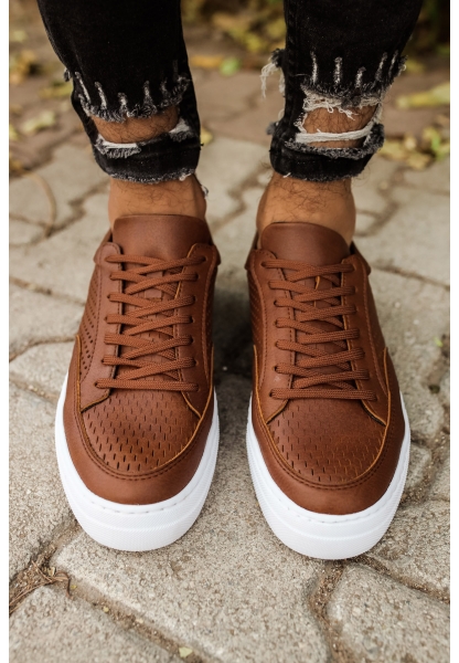 MirgeShoes Taba Bağcıklı Unisex Casual Spor Ayakkabı Düz Model Kalın BYZ Taban MRG010602333