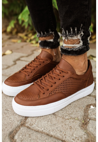 MirgeShoes Taba Bağcıklı Unisex Casual Spor Ayakkabı Düz Model Kalın BYZ Taban MRG010602333