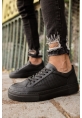 MirgeShoes Siyah Bağcıklı Unisex Casual Spor Ayakkabı Düz Model Kalın SYH Taban MRG010602333