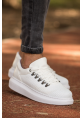 MirgeShoes Beyaz Çengel Bağcıklı Unisex Casual Ayakkabı Tarz Kalın BYZ Taban MRG01062339