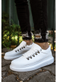 MirgeShoes Beyaz Çengel Bağcıklı Unisex Casual Ayakkabı Tarz Kalın BYZ Taban MRG01062339