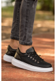 MirgeShoes Siyah Çengel Bağcıklı Unisex Casual Ayakkabı Tarz Kalın BYZ Taban MRG01062339