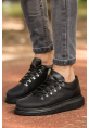 MirgeShoes Siyah Çengel Bağcıklı Unisex Casual Ayakkabı Tarz Kalın SYH Taban MRG01062339