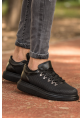 MirgeShoes Siyah Çengel Bağcıklı Unisex Casual Ayakkabı Tarz Kalın SYH Taban MRG01062339