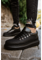 MirgeShoes Siyah Çengel Bağcıklı Unisex Casual Ayakkabı Tarz Kalın SYH Taban MRG01062339