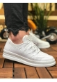 MirgeShoes Beyaz Bağcıklı Unisex Casual Ayakkabı Modelli Kalın BYZ Taban MRG010602358