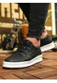 MirgeShoes Siyah Bağcıklı Unisex Casual Ayakkabı Modelli Kalın BYZ Taban MRG010602358