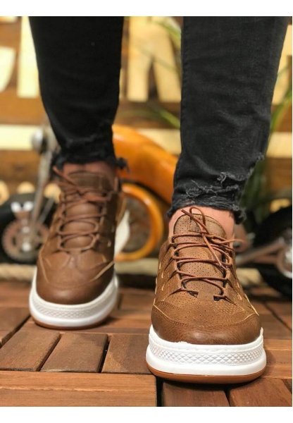 MirgeShoes Taba Bağcıklı Unisex Casual Ayakkabı Modelli Kalın BYZ Taban MRG010602358