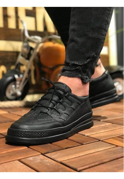 MirgeShoes Siyah Bağcıklı Unisex Casual Ayakkabı Modelli Kalın SYH Taban MRG010602358