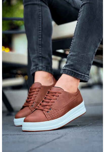 MirgeShoes Taba Bağcıklı Unisex Casual Spor Ayakkabı Kalın SYH Taban MRG010602361