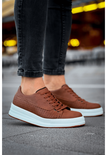 MirgeShoes Taba Bağcıklı Unisex Casual Spor Ayakkabı Kalın SYH Taban MRG010602361