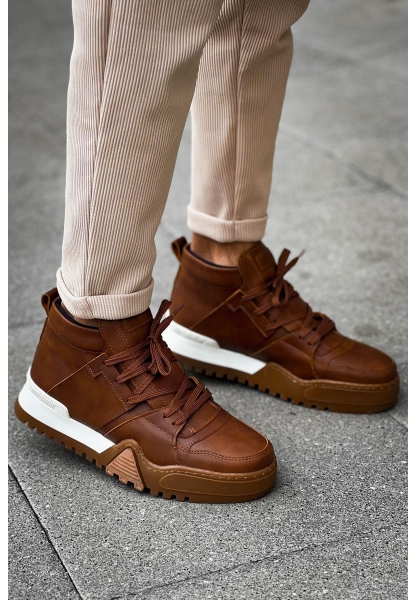 MirgeShoes Taba Bağcıklı Erkek Yarım Bilek Bot Modelli Kalın TB-BYZ Taban MRG010602375