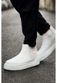 MirgeShoes Beyaz Bağcıksız Erkek Chelsea Bot Lastikli Kalın BYZ Taban MRG010602387