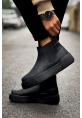 MirgeShoes Siyah Bağcıksız Erkek Chelsea Bot Lastikli Kalın SYH Taban MRG010602387