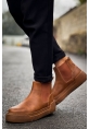 MirgeShoes Taba Bağcıksız Erkek Chelsea Bot Lastikli Kalın TB Taban MRG010602387