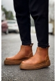 MirgeShoes Taba Bağcıksız Erkek Chelsea Bot Lastikli Kalın TB Taban MRG010602387