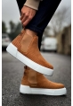 MirgeShoes Taba Bağcıksız Erkek Chelsea Bot Lastikli Kalın BYZ Taban MRG010602387