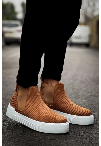 MirgeShoes Taba Bağcıksız Erkek Chelsea Bot Lastikli Kalın BYZ Taban MRG010602387