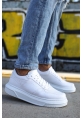 MirgeShoes Beyaz Bağcıklı Unisex Casual Ayakkabı Modelli Kalın BYZ Taban MRG010602393