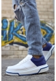 MirgeShoes Beyaz-Mavi Bağcıklı Unisex Casual Ayakkabı Modelli Kalın BYZ Taban MRG010602393