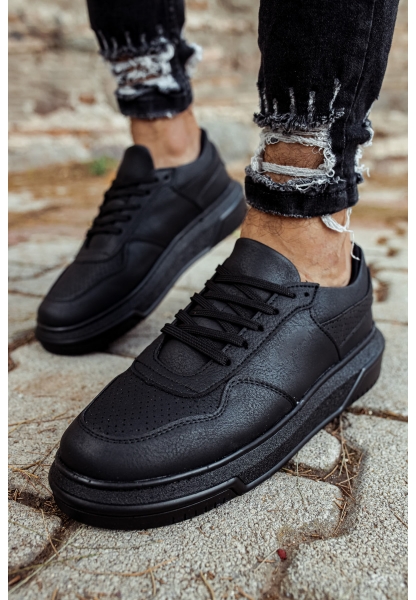 MirgeShoes Siyah Bağcıklı Unisex Casual Ayakkabı Modelli Kalın SYH Taban MRG010602393