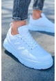 MirgeShoes Beyaz Bağcıklı Erkek Casual Ayakkabı Yüksek Kalın BYZ Taban MRG01062423