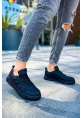MirgeShoes Siyah Bağcıklı Erkek Casual Ayakkabı Yüksek Kalın SYH Taban MRG01062423