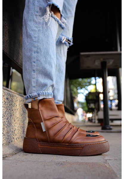 MirgeShoes Taba Bağcıksız Erkek Swat Model Bot Kalın TB Taban MRG01062431