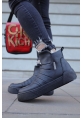 MirgeShoes Siyah Bağcıksız Erkek Swat Model Bot Kalın SYH Taban MRG01062431