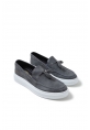 MirgeShoes Antrasit Tokalı Erkek Loafer Ayakkabı Kalın BYZ Taban MRG01062445