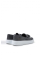 MirgeShoes Antrasit Tokalı Erkek Loafer Ayakkabı Kalın BYZ Taban MRG01062445